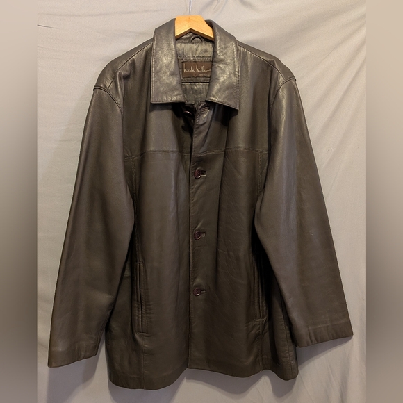 Nicole Miller Other - Dark Brown NICOLE MILLER Lambskin LEATHER Men's Jacket  XL Chest 50"